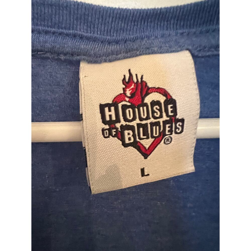 House of Blues Orlando Women's Sugar Skull Blue Short Sleeve Crew Neck L T-shirt - Picture 3 of 6